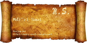 Mázi Saul névjegykártya